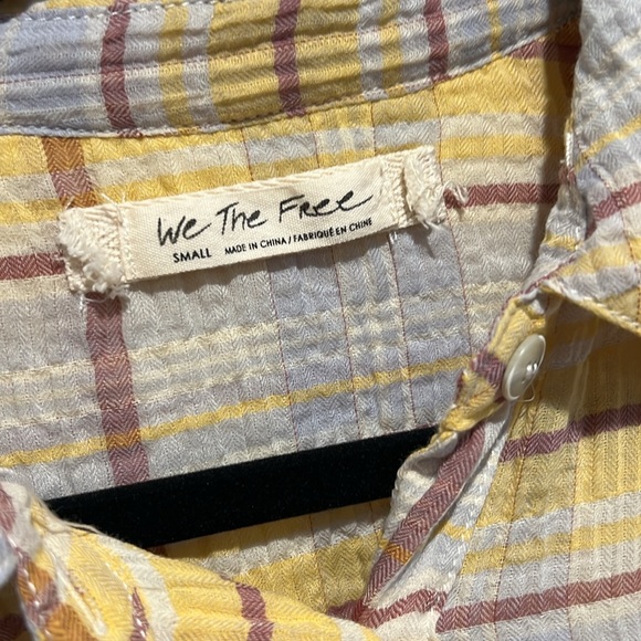 Free People We The Free Waiting on Summer Plaid Flowy Tunic Plaid Stripes Small - Picture 4 of 7